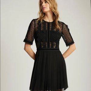 Reiss | Athena Lace Detailed Mini Dress | Black